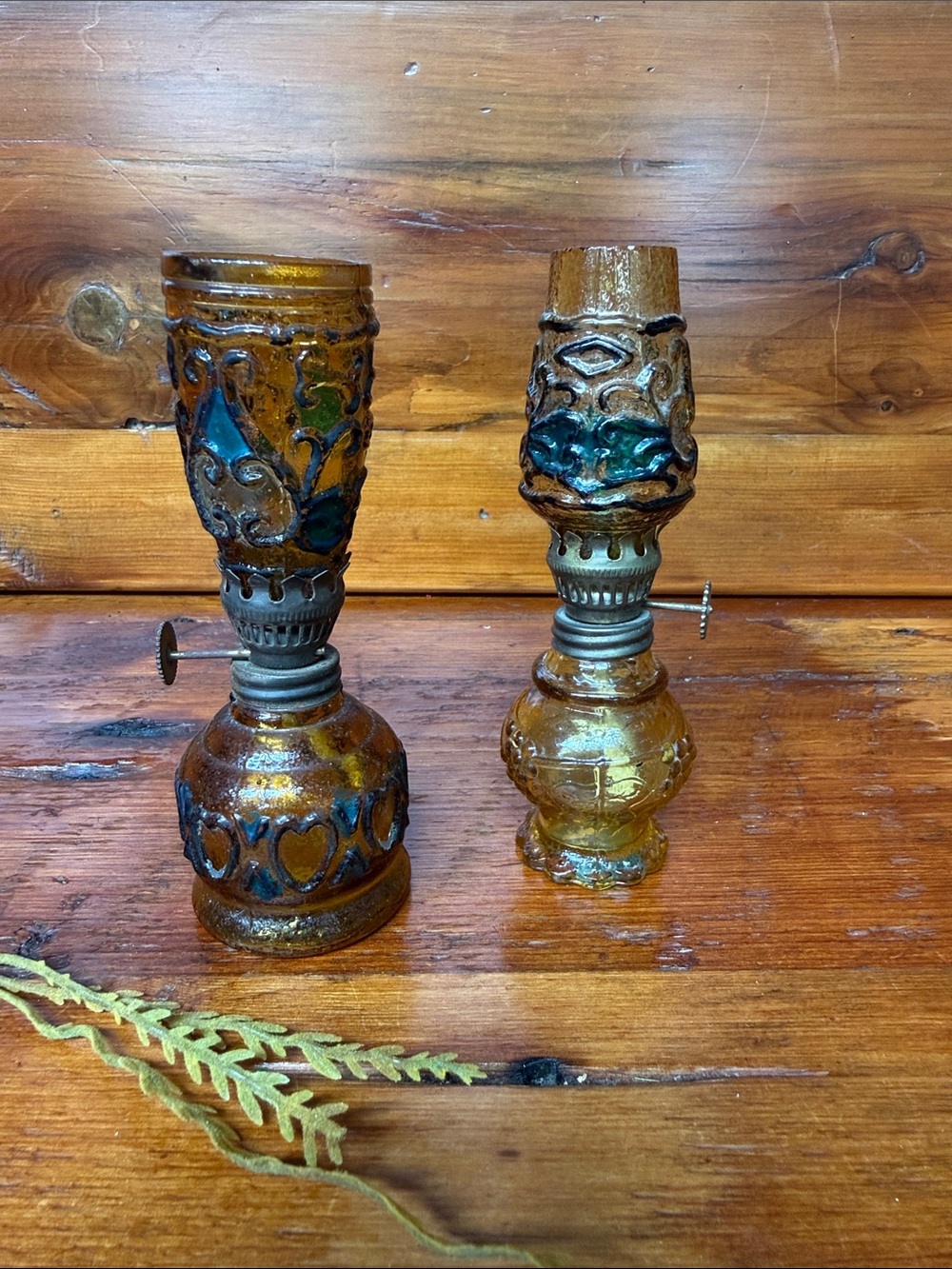 🕯️ 2 Sailboat Mini Oil Lamps 1960’s-1970’s
